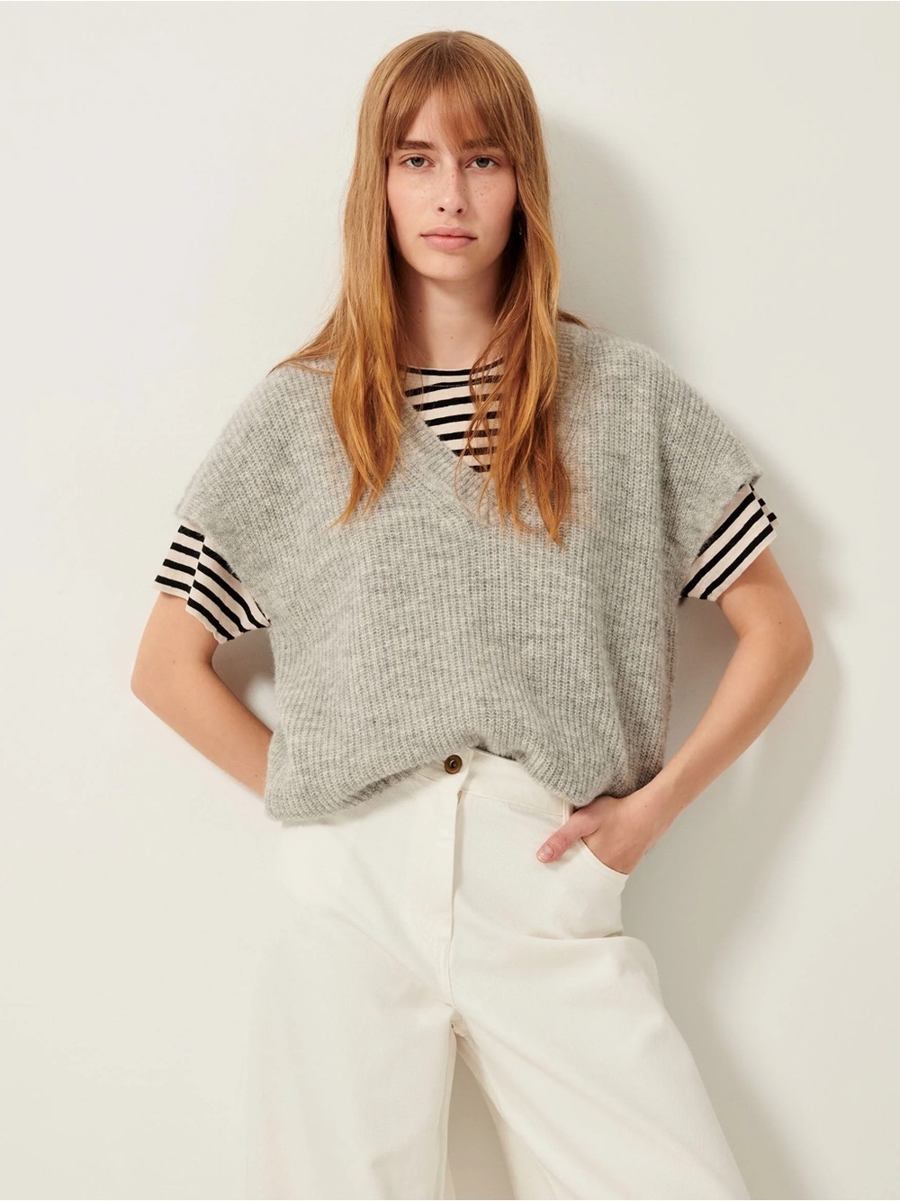 NEW SESSUN Matua Alpaca Wool Blend Sweater Vest in Mid Gray Women’s Medium
